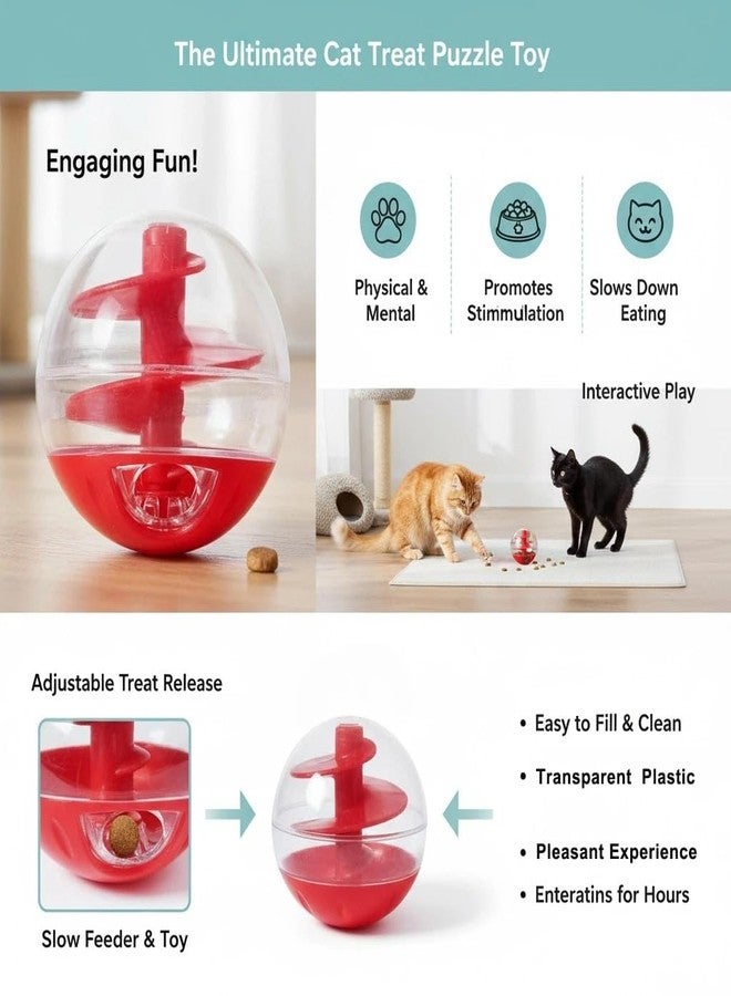 Kodrily Cat Treat Dispenser Toy, Interactive Cat Treat Ball for Cats, Plastic Pet Food Ball for Cats Kitten Training, Adjustable Leakage Mouth, Small 2 x 2in, 1Pcs - Image 5